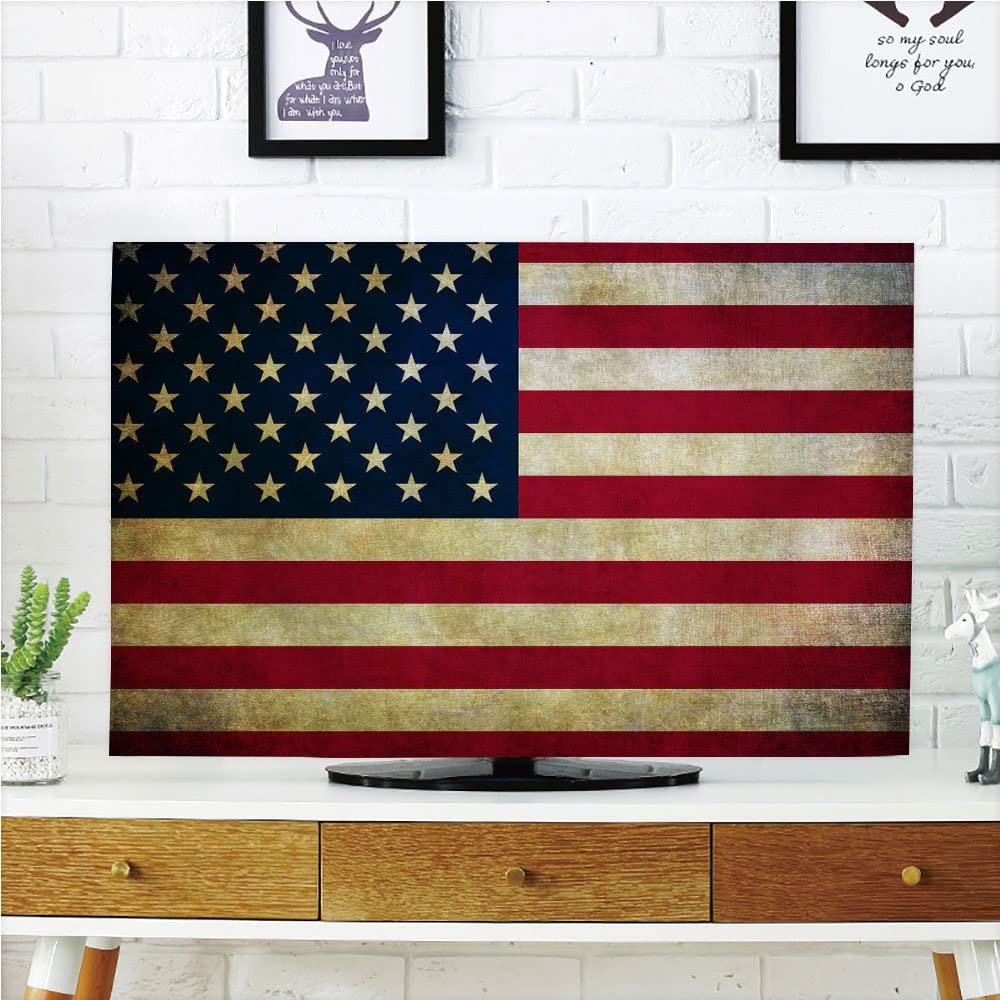 AMAPARK TV Dust Cover,Cover Type 47 Inch American Flag Polyester Microfiber Cloth Easy to Cover Your TV Style-149