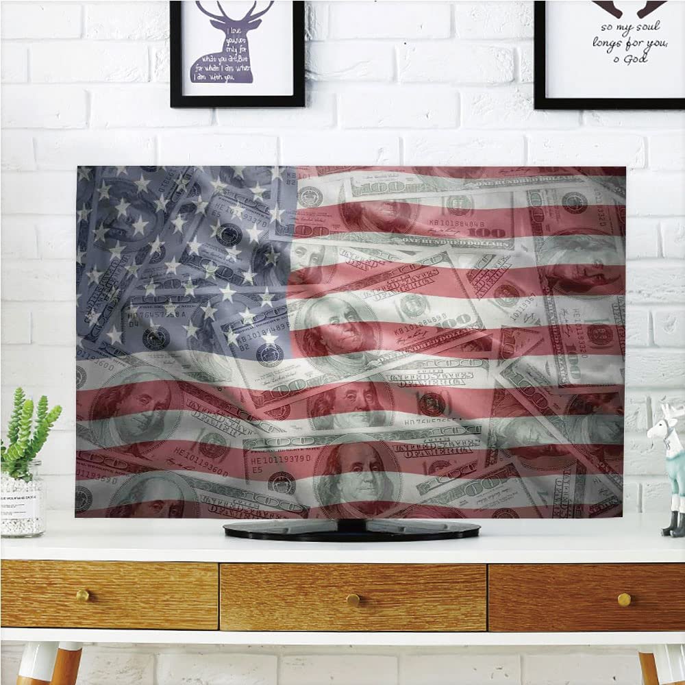AMAPARK Indoor TV Dust Cover, Cover 55 Inch American Flag Quality Waterproof Polyester Protect Your TV Style-95