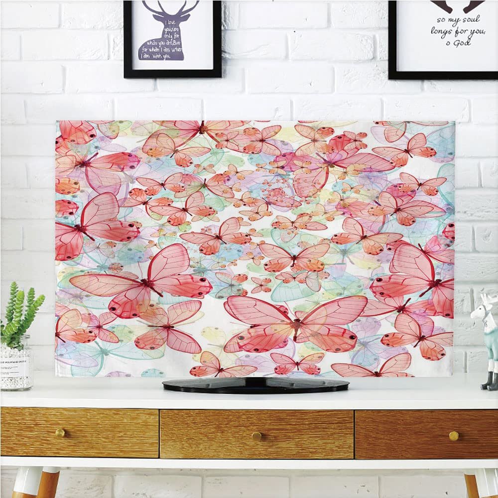 AMAPARK TV Dust Cover, Cover 55 Inch Butterflies Suitable for Sets of Most Models TV Style-940