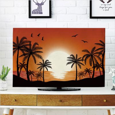 AMAPARK TV Dust Cover,Cover Type 50/52 Inch Beach Polyester Microfiber Cloth Easy to Cover Your TV Style-545