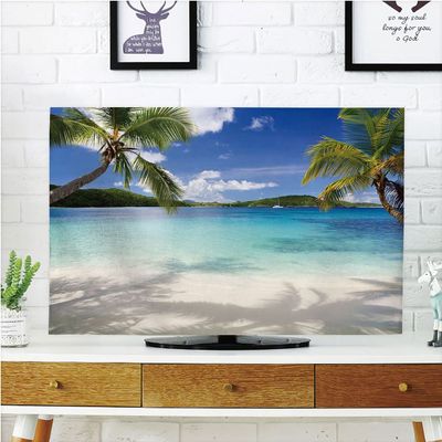 AMAPARK TV Dust Cover,Cover Type 60 Inch Beach Home Office Decorations Dustproof TV Cover Style-378