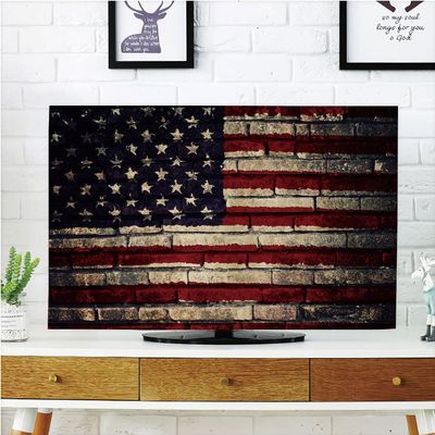AMAPARK TV Dust Cover,Cover Type 47 Inch American Flag Home Office Decorations Dustproof TV Cover Style-294
