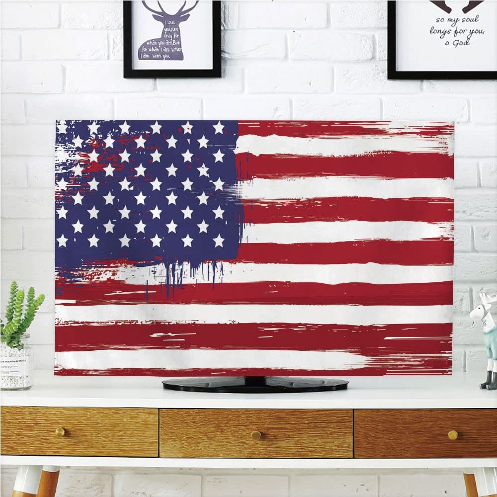 AMAPARK Indoor TV Dust Cover, Cover 50/52 Inch American Flag Quality Waterproof Polyester Protect Your TV Style-303
