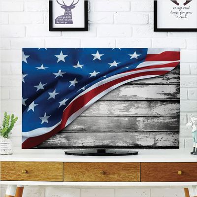 AMAPARK TV Dust Cover,Cover Type 65 Inch American Flag Polyester Microfiber Cloth Easy to Cover Your TV Style-89