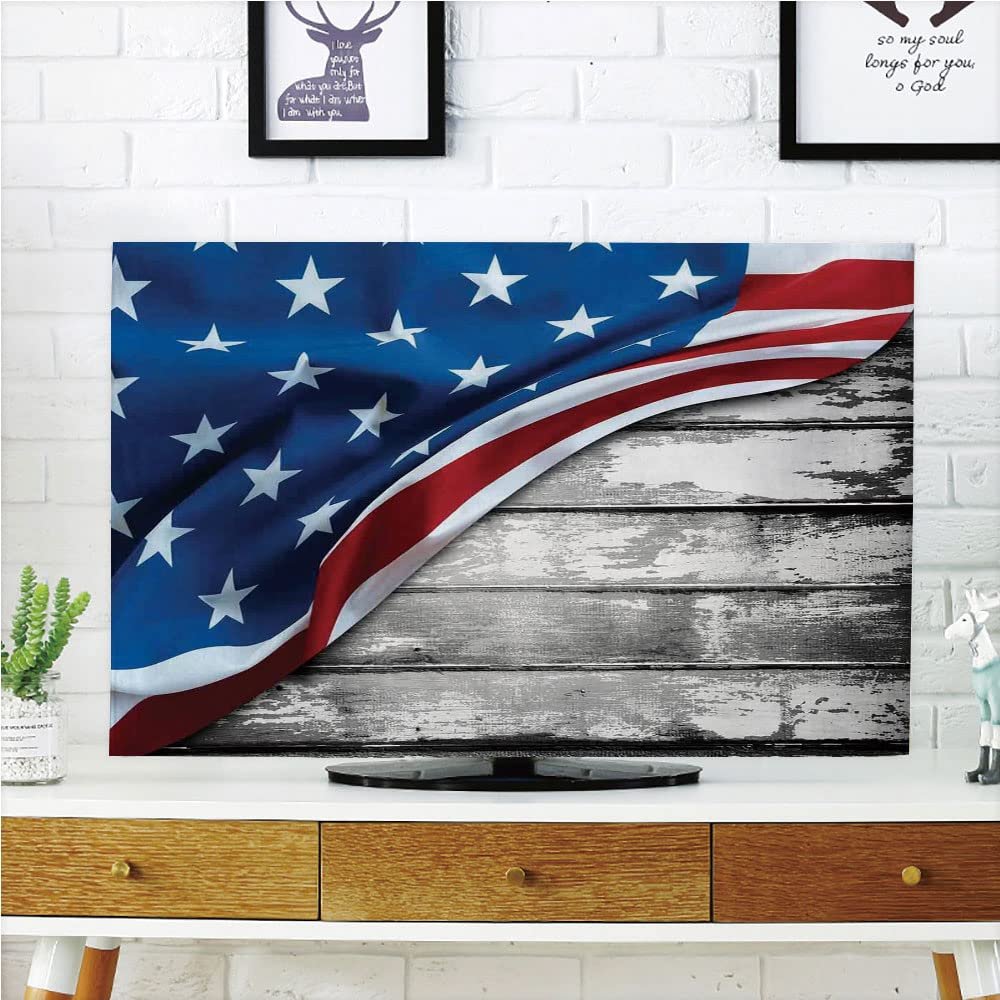 AMAPARK TV Dust Cover,Cover Type 65 Inch American Flag Polyester Microfiber Cloth Easy to Cover Your TV Style-89