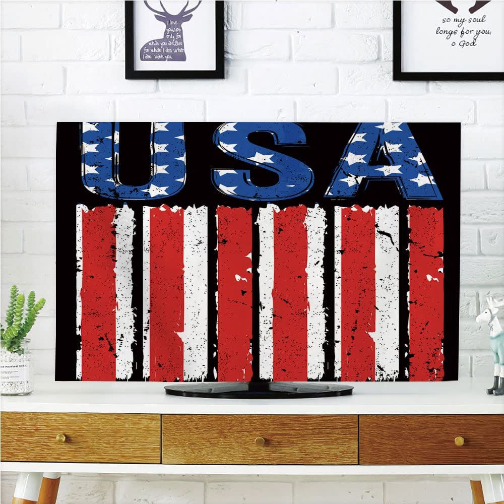 AMAPARK Indoor TV Dust Cover, Cover 32 Inch American Flag Quality Waterproof Polyester Protect Your TV Style-283