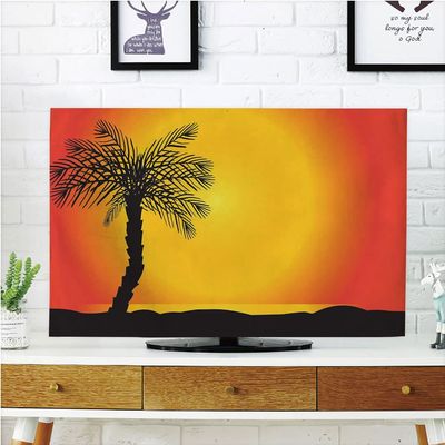 AMAPARK TV Dust Cover,Cover Type 60 Inch Beach Home Office Decorations Dustproof TV Cover Style-330