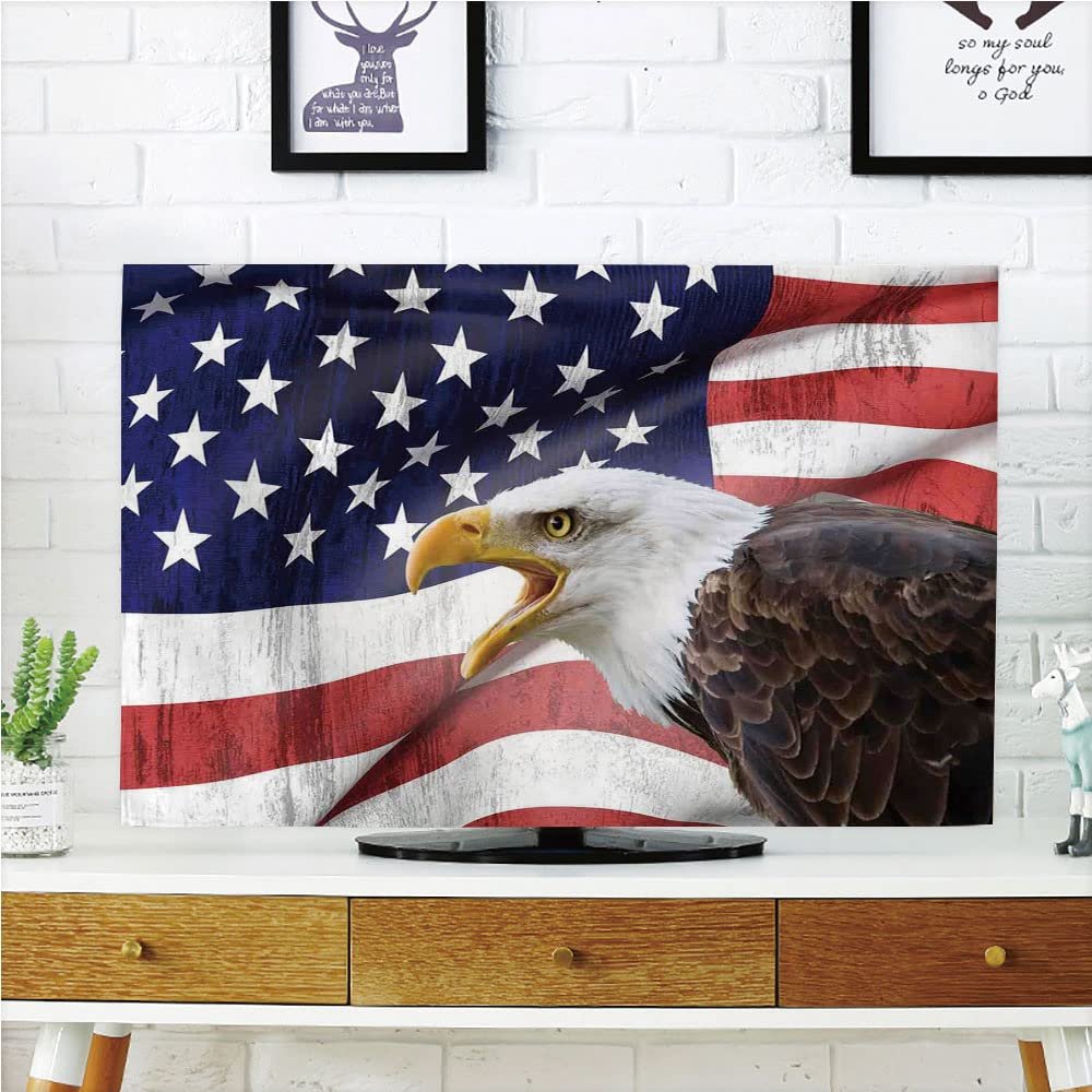 AMAPARK TV Dust Cover,Cover Type 47 Inch American Flag Polyester Microfiber Cloth Easy to Cover Your TV Style-77