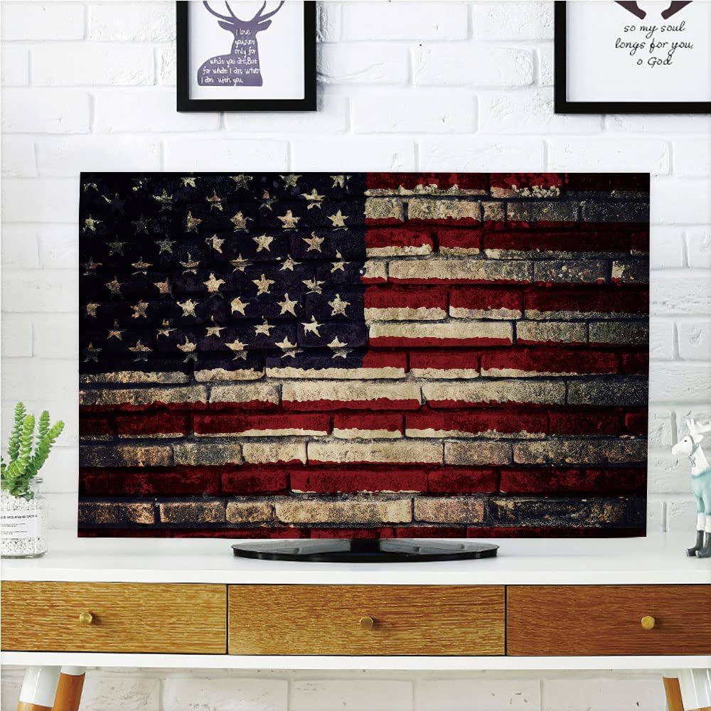 AMAPARK Indoor TV Dust Cover, Cover 50/52 Inch American Flag Quality Waterproof Polyester Protect Your TV Style-295