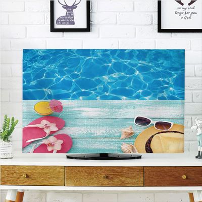AMAPARK TV Dust Cover, Cover 65 Inch Beach Suitable for Sets of Most Models TV Style-596