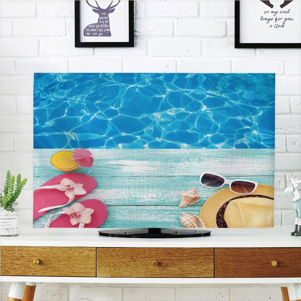 AMAPARK TV Dust Cover, Cover 65 Inch Beach Suitable for Sets of Most Models TV Style-596