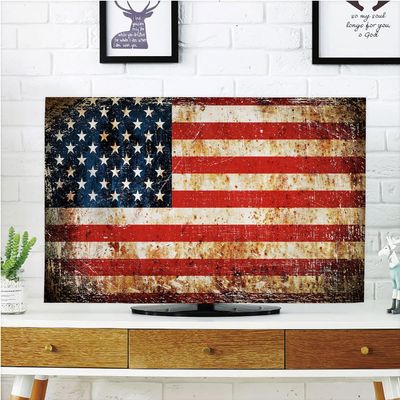 AMAPARK TV Dust Cover,Cover Type 47 Inch American Flag Polyester Microfiber Cloth Easy to Cover Your TV Style-157