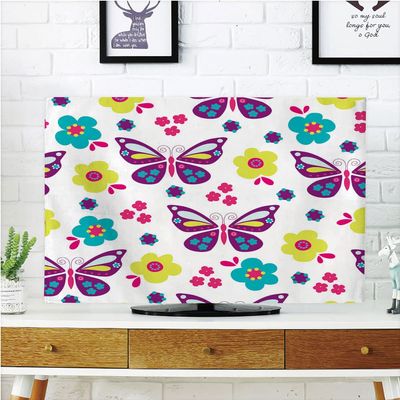 AMAPARK TV Dust Cover,Cover Type 47 Inch Butterflies Home Office Decorations Dustproof TV Cover Style-922