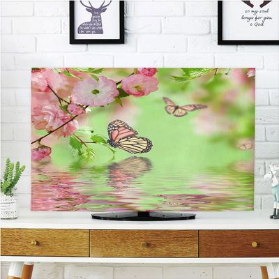 AMAPARK TV Dust Cover,Cover Type 50/52 Inch Butterflies Home Office Decorations Dustproof TV Cover Style-722