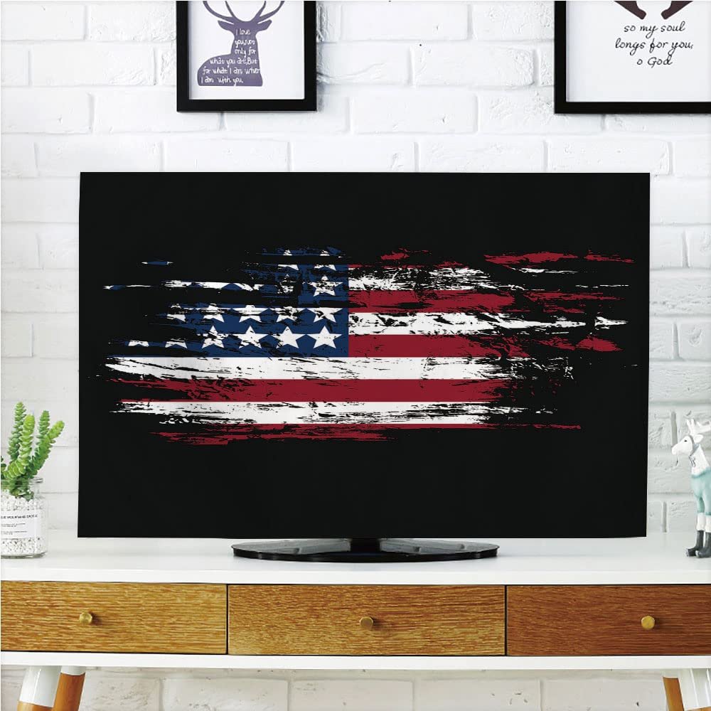 AMAPARK TV Dust Cover,Cover Type 60 Inch American Flag Polyester Microfiber Cloth Easy to Cover Your TV Style-273
