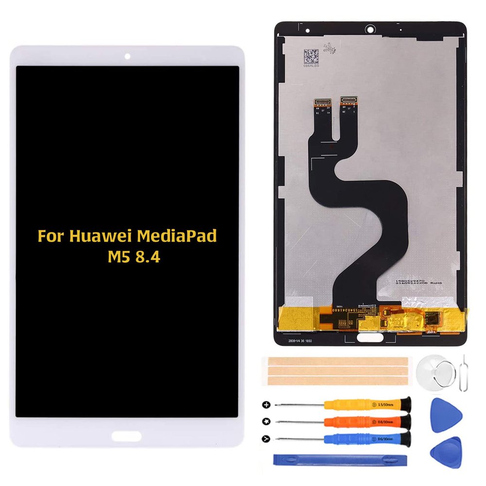A-MIND for Huawei MediaPad M5 8.4 inch Screen Replacement LCD Display Touch Digitizer SHT-AL09 SHT-W09 Full Assembly with Repair Tool Kits(White)
