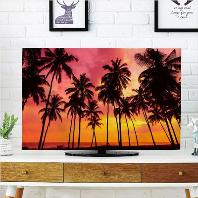 AMAPARK TV Dust Cover,Cover Type 55 Inch Beach Home Office Decorations Dustproof TV Cover Style-498