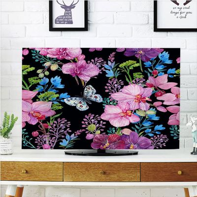 AMAPARK TV Dust Cover,Cover Type 47 Inch Butterflies Home Office Decorations Dustproof TV Cover Style-946