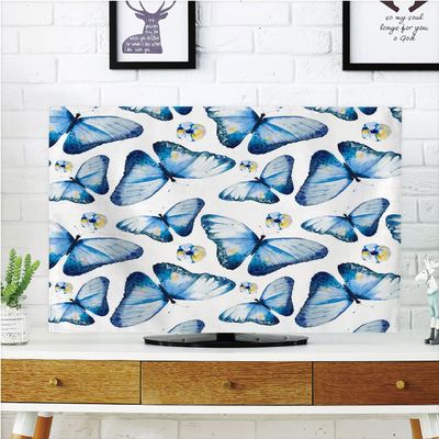 AMAPARK TV Dust Cover,Cover Type 65 Inch Butterflies Polyester Microfiber Cloth Easy to Cover Your TV Style-789