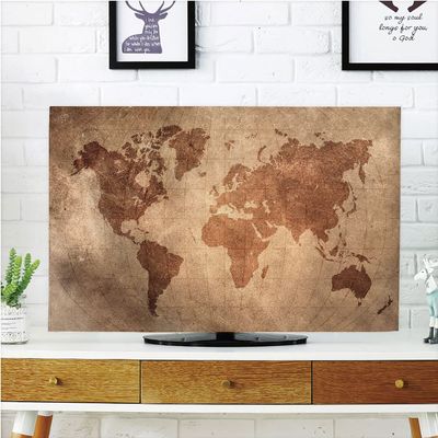 AMAPARK TV Dust Cover,Cover Type 47 Inch Old World Map Polyester Microfiber Cloth Easy to Cover Your TV Style-1381