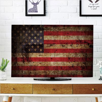 AMAPARK TV Dust Cover,Cover Type 47 Inch American Flag Home Office Decorations Dustproof TV Cover Style-238