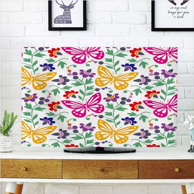 AMAPARK TV Dust Cover, Cover 55 Inch Butterflies Suitable for Sets of Most Models TV Style-812