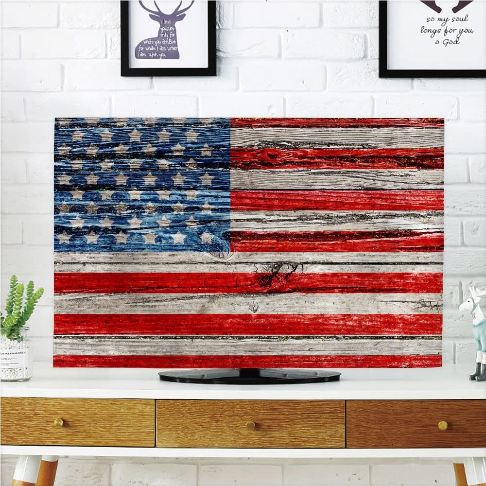 AMAPARK Indoor TV Dust Cover, Cover 32 Inch American Flag Quality Waterproof Polyester Protect Your TV Style-307