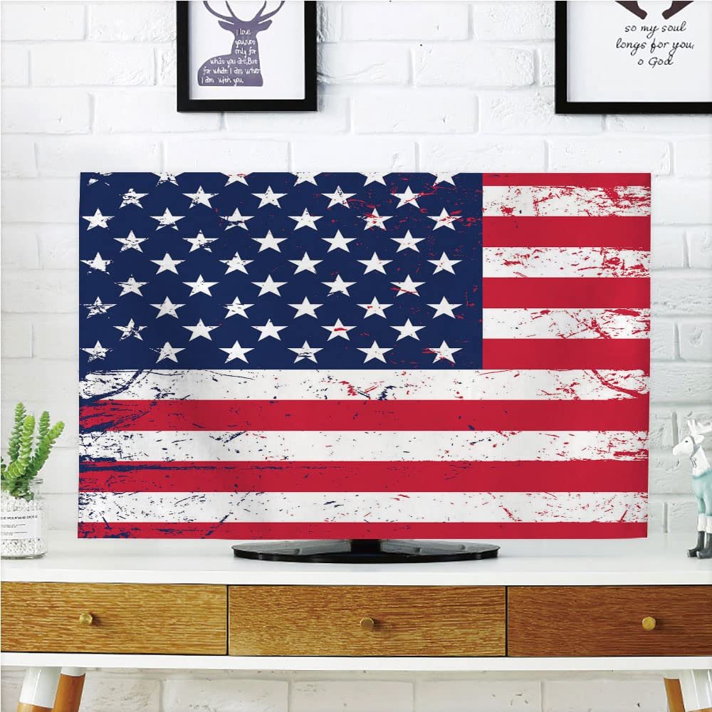 AMAPARK TV Dust Cover, Cover 55 Inch American Flag Suitable for Sets of Most Models TV Style-232