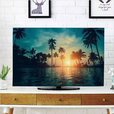 AMAPARK TV Dust Cover,Cover Type 50/52 Inch Beach Polyester Microfiber Cloth Easy to Cover Your TV Style-537