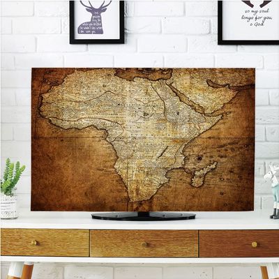 AMAPARK TV Dust Cover,Cover Type 47 Inch Old World Map Polyester Microfiber Cloth Easy to Cover Your TV Style-1357
