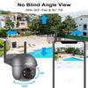 ANRAN 5MP Security Cameras Wireless Outdoor, Solar Camera Wireless with 360 View for Home Surveillance, WiFi Camera with Spotlights, PIR Detection, Color Night Vision, Siren Alarm, Q1 Max Grey view 2