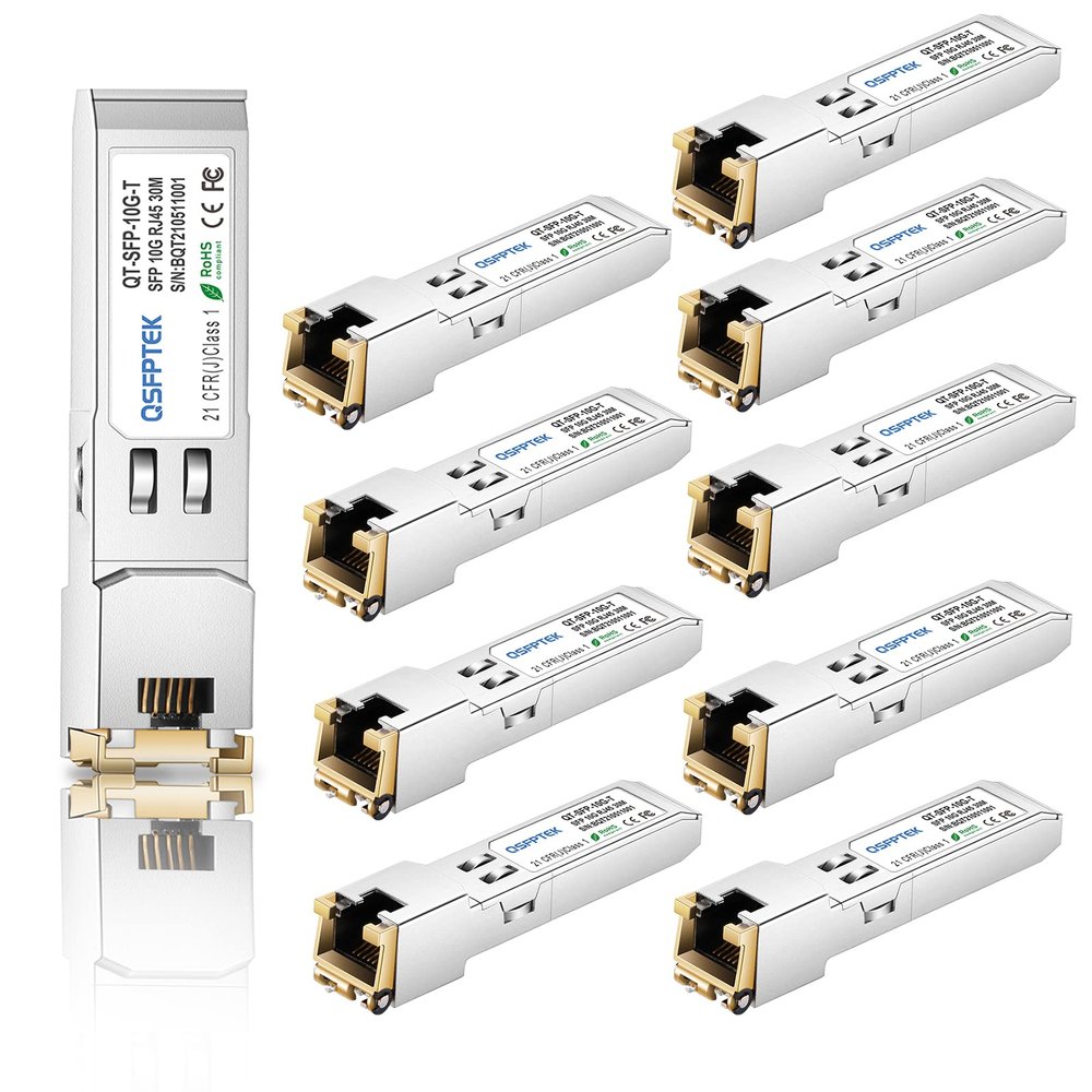 10Packs 10G SFP+ Copper RJ45 Module, 10GBASE-T Transceiver 10gbe Mini gbic for Ubiquiti UF-RJ45-10G, up to 30m