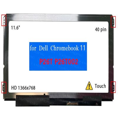 11.6" Screen Replacement for Dell Chromebook P26T P26T002 NT116WHM-A20 LCD Display Panel 40 pin (HD 1366x768 Touch)