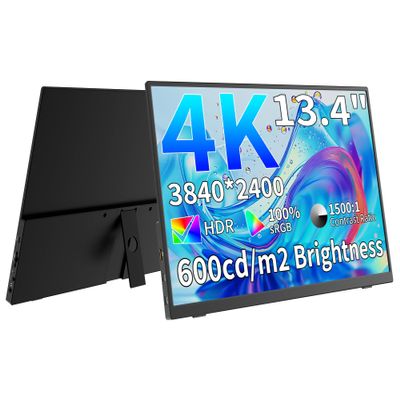 MAGICRAVEN 4K Portable Monitor, 13.3" UHD IPS Laptop Screen, Slim Lightweight Dual USB C HDMI Computer Gaming Display with Speakers, Travel Monitor for PC Phone PS5/4 Xbox Switch