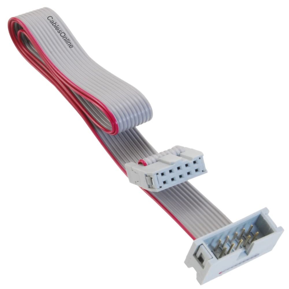 CablesOnline, 18-inches 10-Pin (2x5) 2.54mm-Pitch IDC 10-Wire Flat Ribbon Extension Cable, FR-1018M