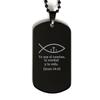 placa de identidad de fe - Yo Soy el Camino, la verdad y la vida (Juan 14:6) - placa de identidad con cierre deslizante - Pendiente religioso view 1