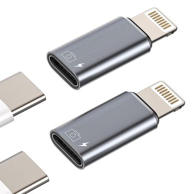 USB C Female to Lightning Male for iPhone OTG Adapter(2Pack) Apple Charger Data Sync Dongle Type-c Camera Card Reader Flash Drive Keyboard Mouse U Disk Converter for 14 13 11 12 Pro Max X Xs 8 7 Plus