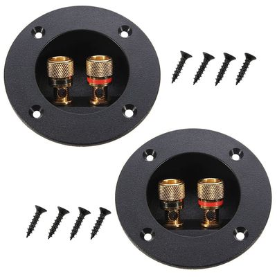 AYLIFU Loudspeaker Junction Box 4 inch Round 2-Way Speaker Wiring Cup for car/DIY Home Stereo Kits(2pieces