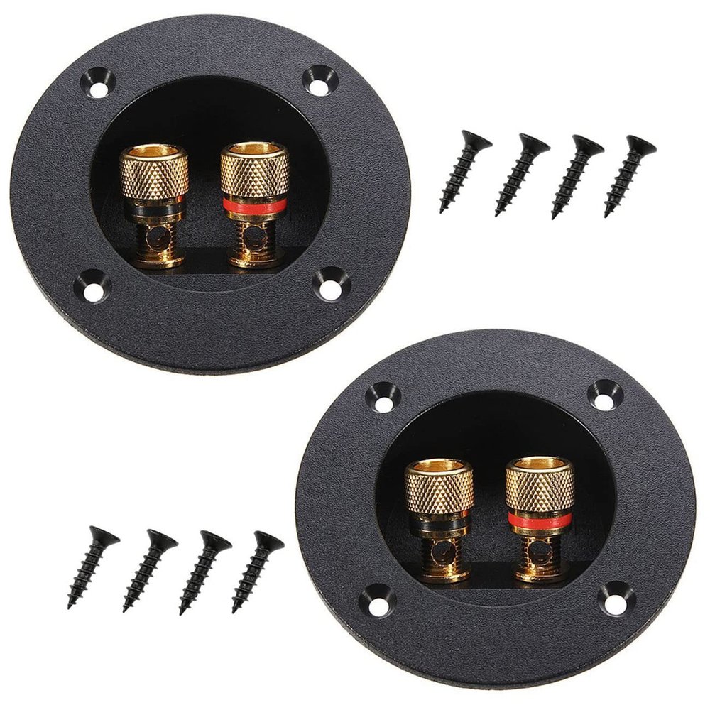AYLIFU Loudspeaker Junction Box 4 inch Round 2-Way Speaker Wiring Cup for car/DIY Home Stereo Kits(2pieces