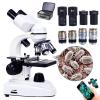 30000x/50000x/70000x Microscopes, Compound Binocular Microscopes + Luxury Handbag + Phone Holder, with Mechanical Platform Slides Set, for Lab School,70000X view 1