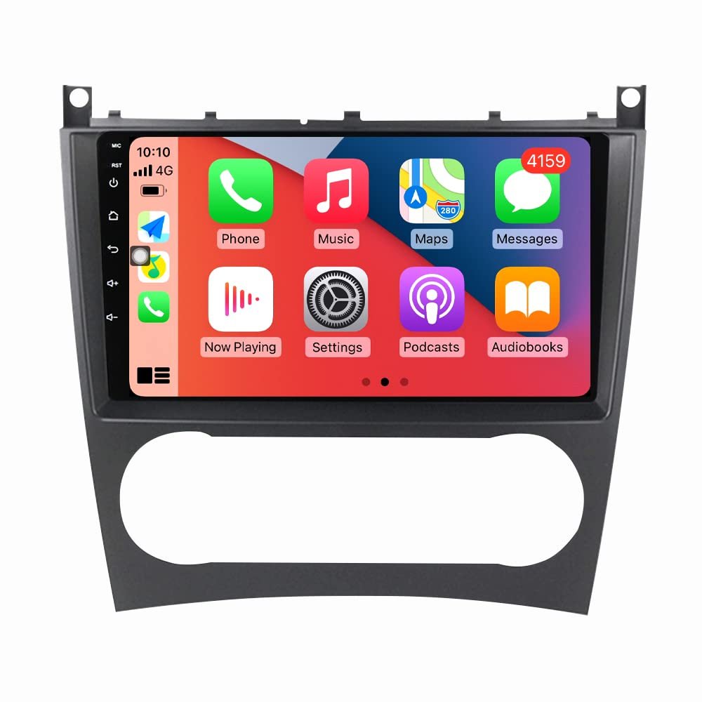 1280x720 Touch Screen Android Car Stereo for Mercedes Benz C Class W203 2004-2007 C200 C230 C240 C320 C350 CLK Bluetooth Car Radio Built-in Car-Play Android Auto GPS Navigation Dash Kit 2+32GB