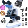 40X-1000X Binocular Microscope for Adults, Biological Compound Binocular Microscopes, with Luxury Storage Bag & Electronic Eyepieces, Microscope for Homeschool Educational/Hobbyist Use,70000X view 1