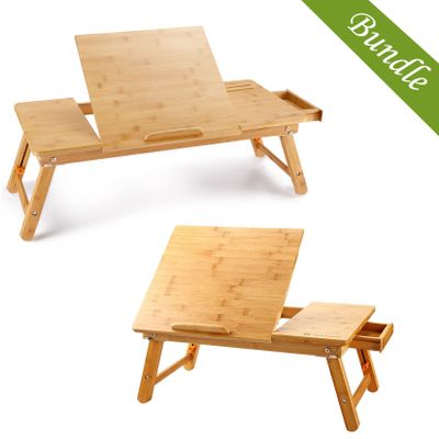 23.6in Bamboo Laptop Desk and 27.95in Laptop Desk Left-Right Handed Foldable Adjustable
