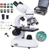 Binocular Biological Microscope Compound Laboratory Microscope Home Education Binoculars Mobile Phone Take Pictures & Record Videos with 30 Specimens 6000/10000/15000/20000x,10000X view 1