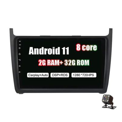 Double Din Car Stereo with 9 inch GPS Navigation for VW Polo Golf Passat Bluetooth WiFi Car Sat Nav Supports Steering Wheel Control Rear View Camera DAB+ OBD2 CarPlay