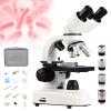 Compound Binocular Microscopes,30000x/50000x/70000x Microscope for Kid Student Adult,with Microscope Slides Storage Bag Power Plug Phone Adapter,for School Home Education,50000X view 1
