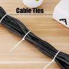 300PCS Multi Size Long Zipper Strap, Self Locking Nylon Zipper Strap, Reusable Cable Strap Kit Home Office Garden Fasteners Supplies Black and White(white) view 4