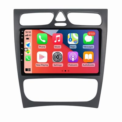 6+128GB 8Core Radio Stereo for Mercedes Benz C Class W203 C200 C320 C350 CLK W209 2002-2005 Dash Kit GPS Navigation,9" IPS Touch Screen Head Unit with Car-Play & Android Auto(Black)
