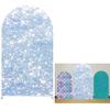Iydamc Mermaid Arched Stretchy Backdrop Cover Glitter Fish Scales Arched Stand Covers for Girl Princess Birthday Parties Decoration Props GX-124-4x7ft view 1