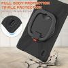 AdirMi Case for Samsung Galaxy Tab S7 FE 12.4-Inch 2021 (SM-T730/T733/T736B), Military Grade Rugged Shockproof Case with [360Rotating Multi Functional Handle Ring],Black view 3